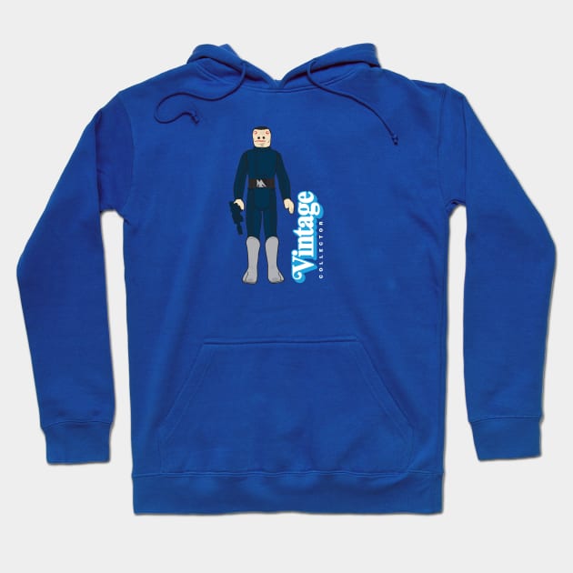 Vintage Collector - Blue Cantina Patron action figure Hoodie by LeftCoast Graphics